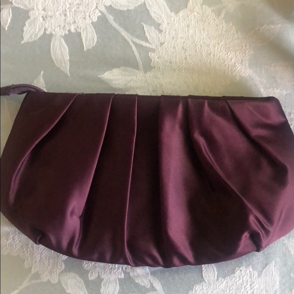 Plum satin evening clutch OPen to offers
